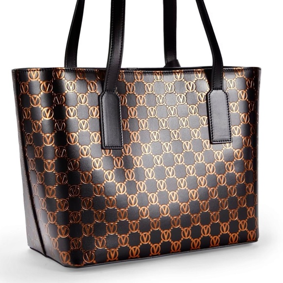 Valentino Black and Brown Logo Tote - Picture 3 of 11